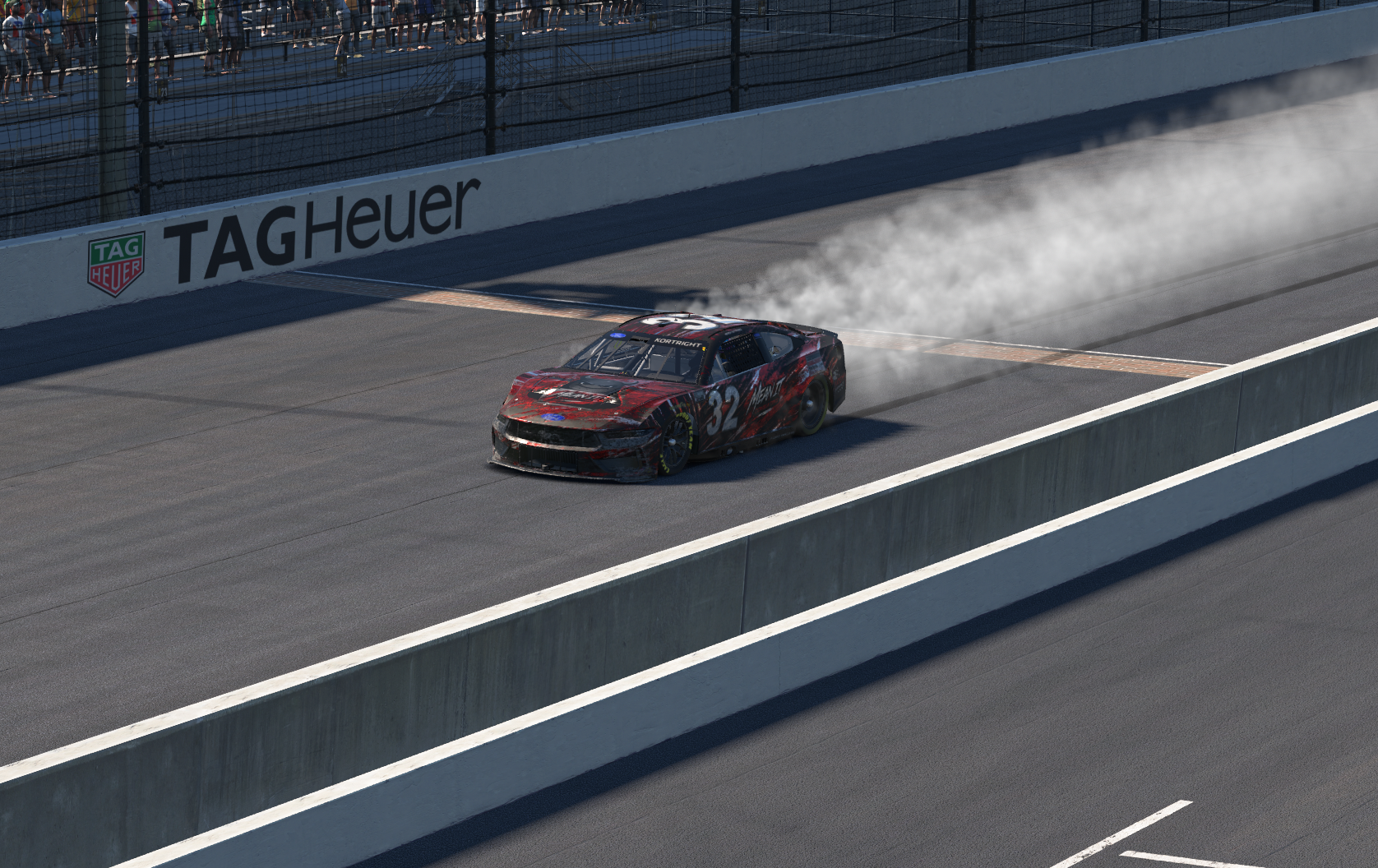 David Kortright celebrating a Brickyard 400 victory with a burnout