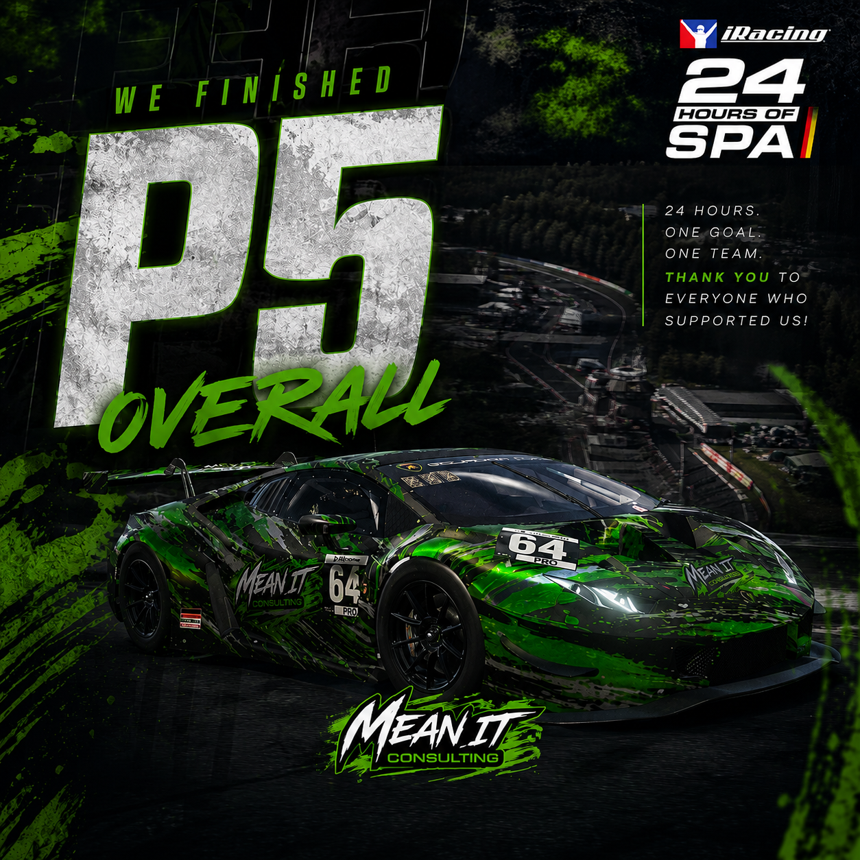 Tardy Performance P5 at the iRacing 24 Hours of Spa